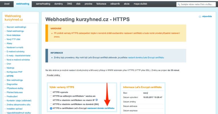 Affiliate web (05): Zabezpečujeme web pomocí HTTPS