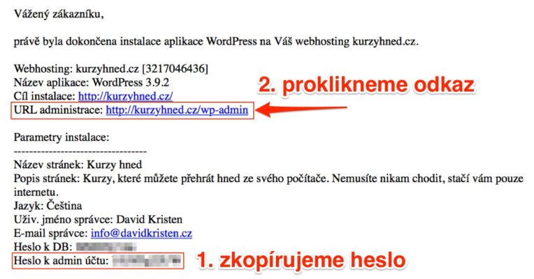 Affiliate web (06): Instalace WordPressu