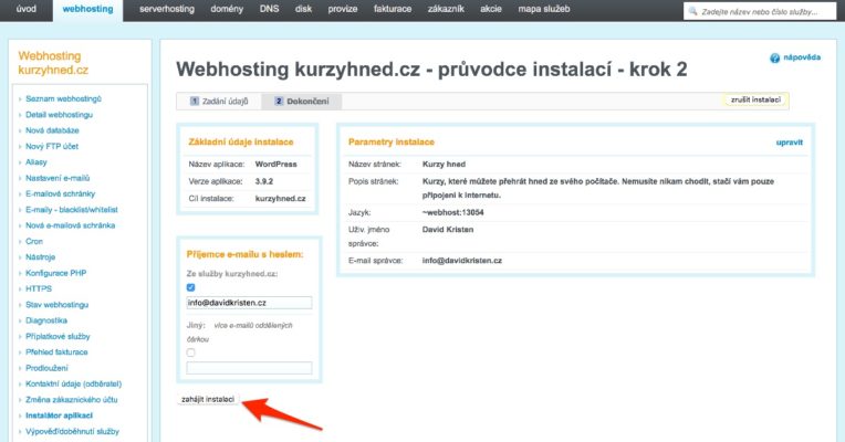 Affiliate web (06): Instalace WordPressu