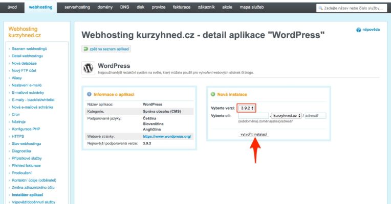 Affiliate web (06): Instalace WordPressu