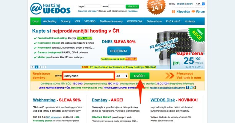 Affiliate web (04): Kupujeme doménu a webhosting