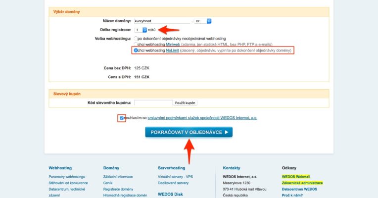 Affiliate web (04): Kupujeme doménu a webhosting